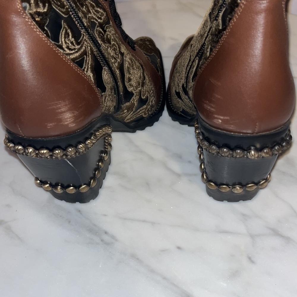 CHOLE Rylee Baroque Velvet Lace Up Boots - Picture 6 of 6